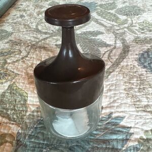 Retro Kitchen Charm: Vintage GEMCO Glass & Brown Nut/Food Chopper, Made in USA